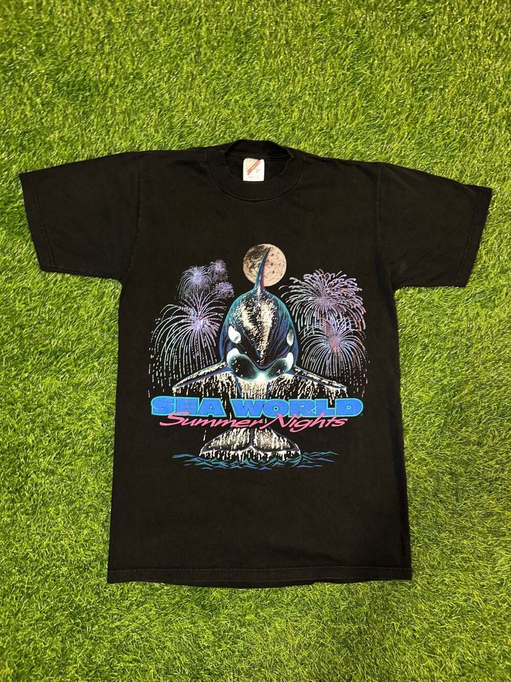 Jerzees Sea World Summer Nights T-Shirt Size S Black